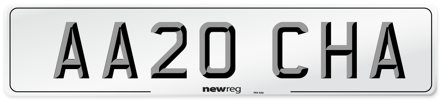 AA20 CHA Number Plate from New Reg